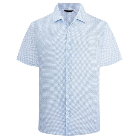 Men's Print Button Down Short Sleeve Business Dress Shirts (Various)