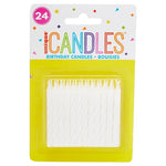 24 White Spiral Birthday Candles
