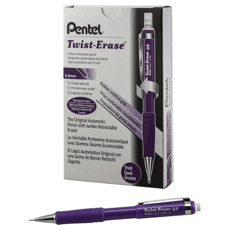 12 Pentel Twist-Erase III Violet Mechanical Pencils