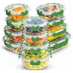 24 Piece Airtight Glass Storage Containers with Lids