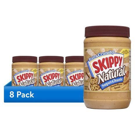 8-Pack Skippy Super Chunk Natural Peanut Butter (40oz)