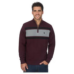 U.S. Polo Assn Men's Chest Stripe Quarter Zip Sweater