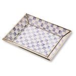 Violet Check Small Glass Tray