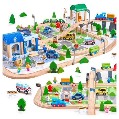 Expandable Wooden Train Set