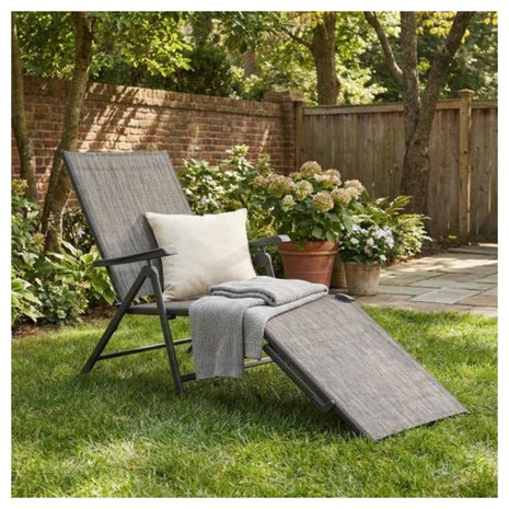 Foldable Chaise Patio Lounge Chair W/ Backrest & Footrest