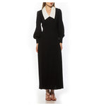Alexia Admor Collared Long Sleeve Maxi Dress (3 Colors)