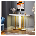 Faux Marble & Metal 41" LED Console Table