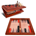 3-in-1 Chess, Checkers & Backgammon Board Game Set