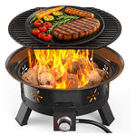 19″ Propane Fire Pit w/ Grill Grate