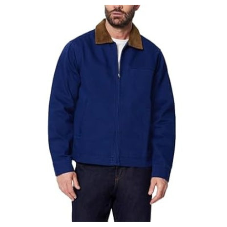 Amazon Essentials Men's Relaxed-Fit Rigid Denim Zip Up Jacket