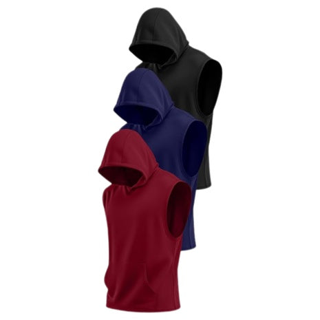 3-Pack Men's Sleeveless Hooded Workout T-Shirts (Various)