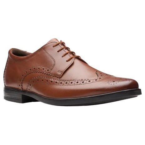 Clarks Men's Gessler Lace Oxford (Dark Tan Leather)