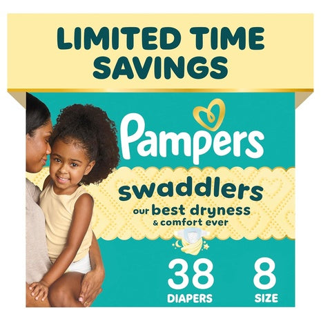 38 Pampers Swaddlers Size 8 Diapers