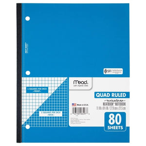 1-Subject Mead Quad Ruled Notebook