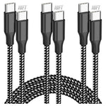3-Pack 10-Ft USB-C Fast Charging Cables