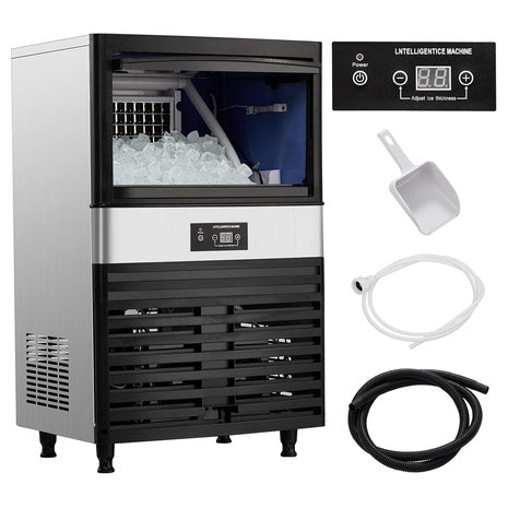 Commercial Ice Maker 90 Lbs/24H with 33-Lb Storage