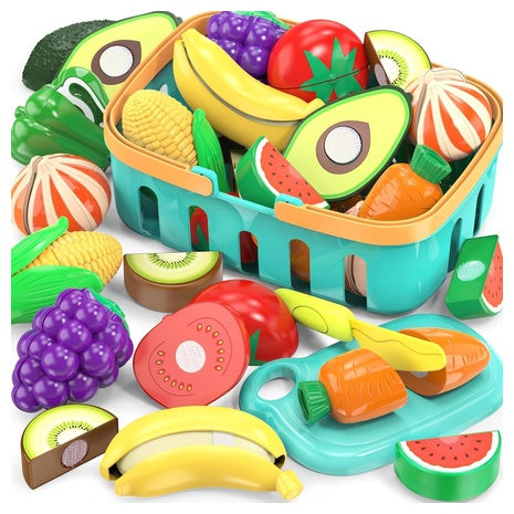 Cutting Play Food Set With Basket