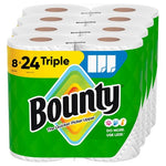 8 Triple Rolls (24 Regular Rolls) Bounty Quick-Size Paper Towels