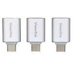 3-Pack VisionTek USB C To USB A Adapter (M/F)