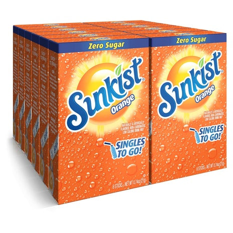 72 Sunkist Orange Singles To Go Drink Mix Packets