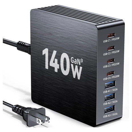 140W 7-Port GaN USB-C Charging Station