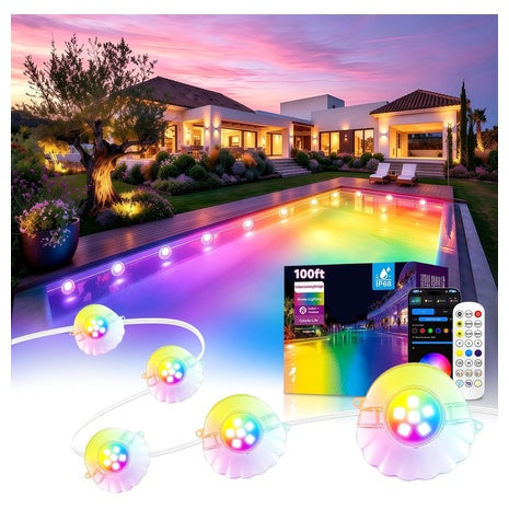 100ft RGB Pool Lights With Remote Control