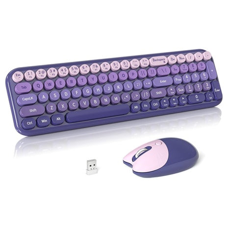 Wireless Colorful Full-Size Keyboard & Mouse Combo (3 Colors)