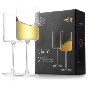 2 Elegant Crystal Stemware Stemmed Wine Glasses