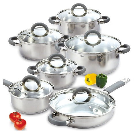 12-Piece Stainless Steel Cookware Set