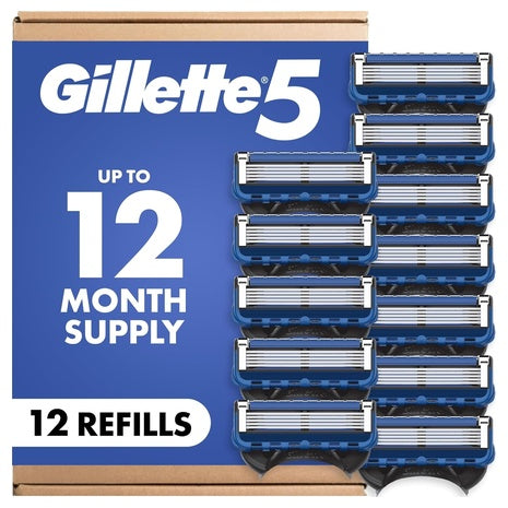 Targeted: 12-Pack Gillette 5 Men's Razor Blade Refills