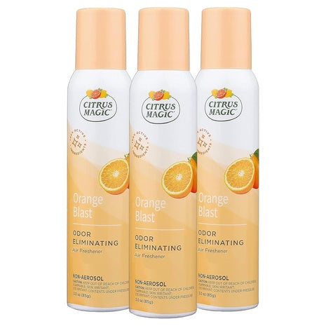 3 Bottles Citrus Magic Orange Blast Air Freshener Spray (3oz)