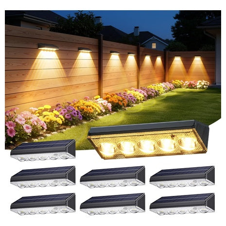 8-Pack Color Changing Fence LEDs Solar Lights