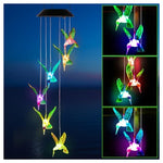 Color Changing LED Hummingbird Wind Chime Solar String Lights
