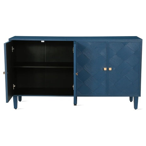 Merax 59.8" Wood Sideboard Buffet Cabinet With Storage Doors (Navy Blue)