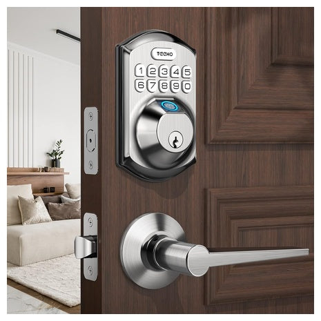 Teeho Fingerprint Door Lock with 2 Lever Handles