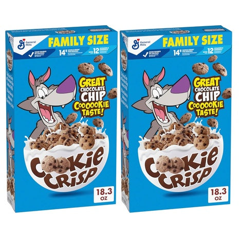 2 Family Size Boxes Cookie Crisp Breakfast Cereal