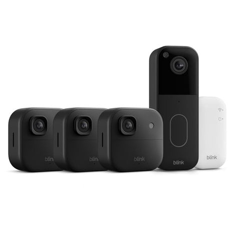 Blink Outdoor 2K+ 3 Cameras + Video Doorbell (Black)