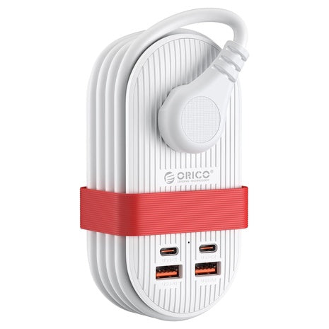 Orico 4ft 65W 7-in-1 USB-C GaN Travel Power Strip W/ 3-AC & 4-USB Ports