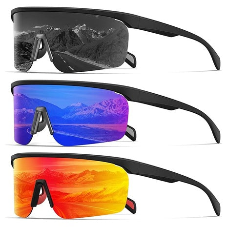 3-Pack Unisex UV400 Protection Polarized Sports Sunglasses (Various)