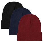 3-Pack Unisex Beanie Winter Hats