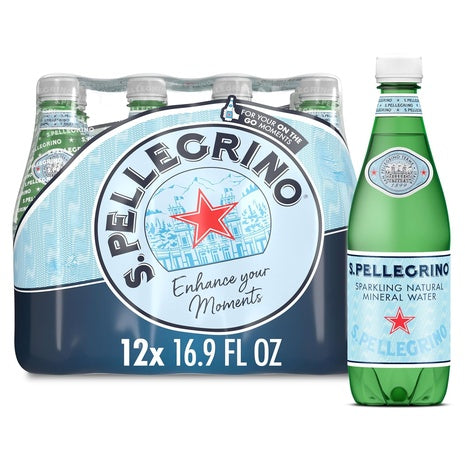 12 S.Pellegrino Sparkling Mineral Water Bottles (16.9oz)