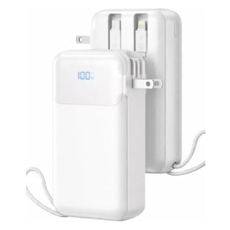 50000mAh Lhuoed Portable Power Bank W/ Built-in Wall Plug & Cables