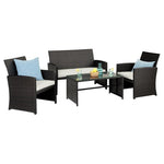 4-Piece Best Choice Products Wicker Patio Conversation Furniture Set