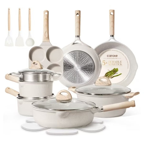 21-Piece Carote Non Stick Pots And Pans Set