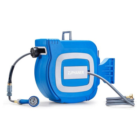 ZJPHANER 1/2" 100ft Retractable Garden Hose Reel Tool