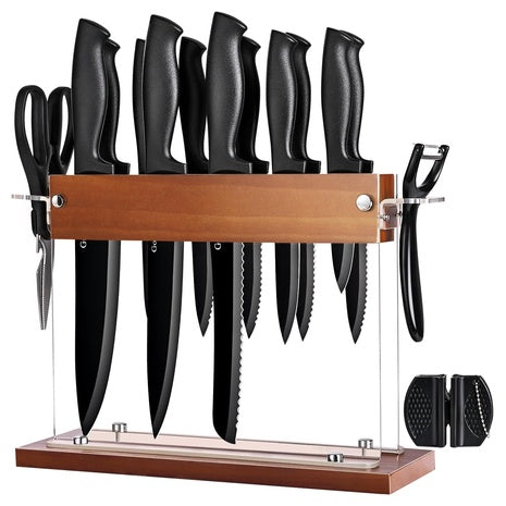 15 Piece Kitchen Knife Set with Block