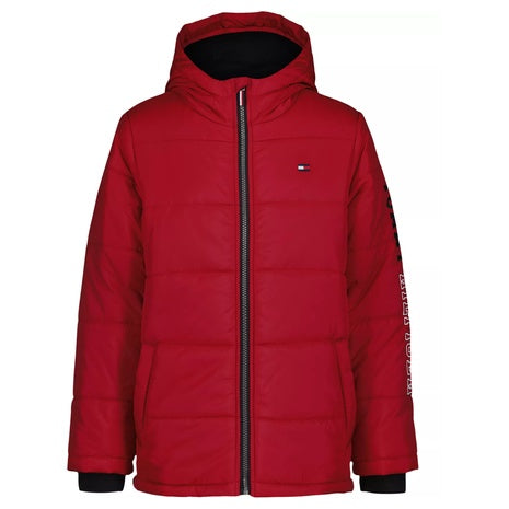 Tommy Hilfiger Big Boys Sleeve Logo Full Zip Puffer Jacket