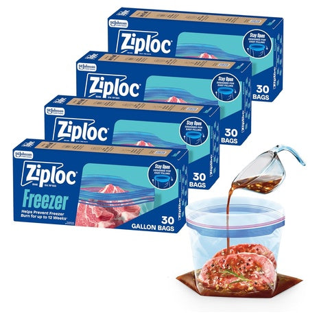 120 Ziploc Gallon Freezer Bags