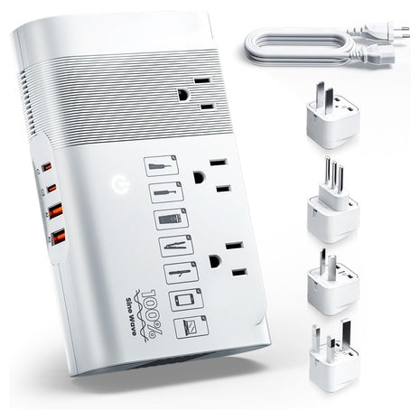 500W 7-Port Universal Travel Voltage Converter & Adapter