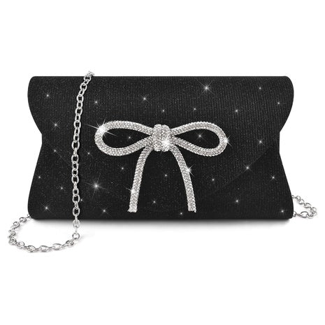 Sparkly Bow Evening Clutch